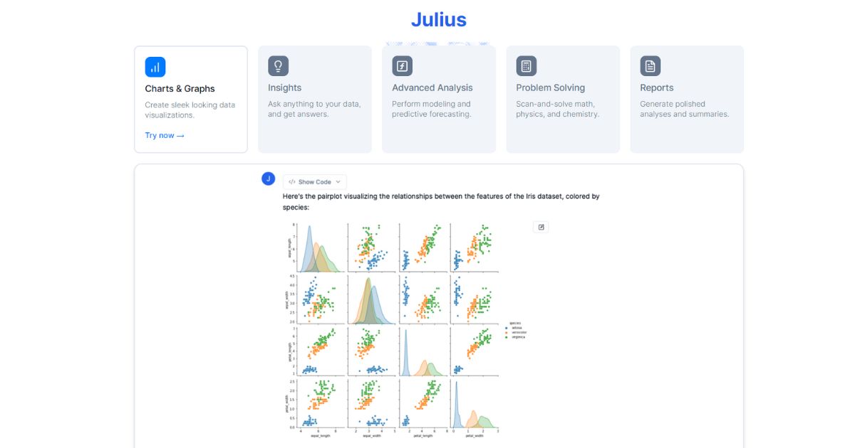AI Tool for Data Analysis: Julius AI