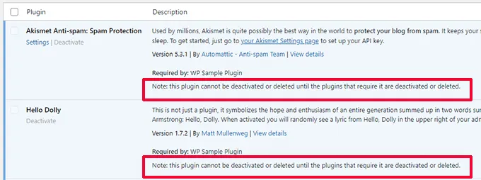 Plugin Can not be Deactived