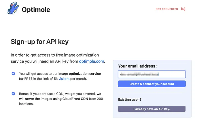 Optimole API Key
