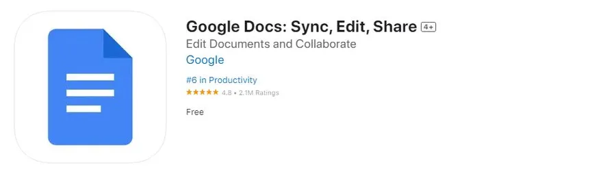 Google Docs for Iphone