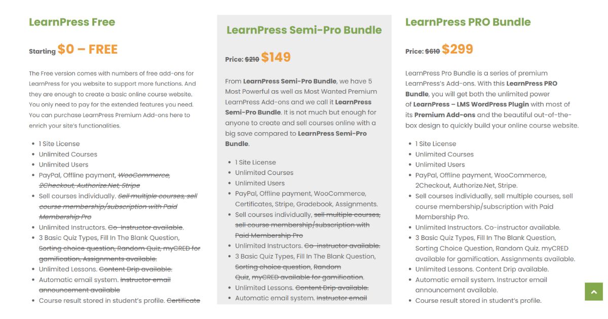 LearnPress vs LearnDash: LearnPress Pricing