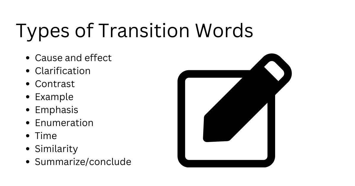 types of transition words
