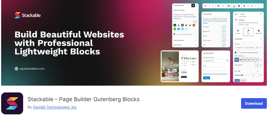 Stackable – Page Builder Gutenberg Blocks
