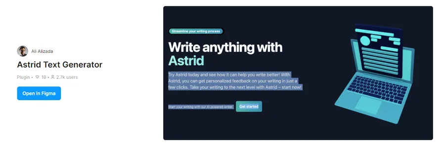 Astrid Text Generator