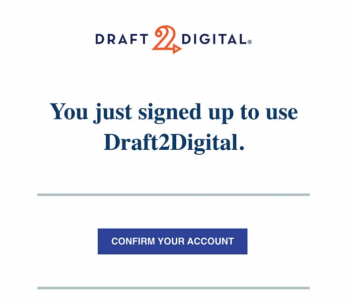 Draft2digital Confirmation Email