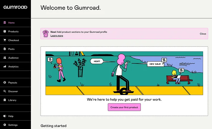 Gumroad Dashboard