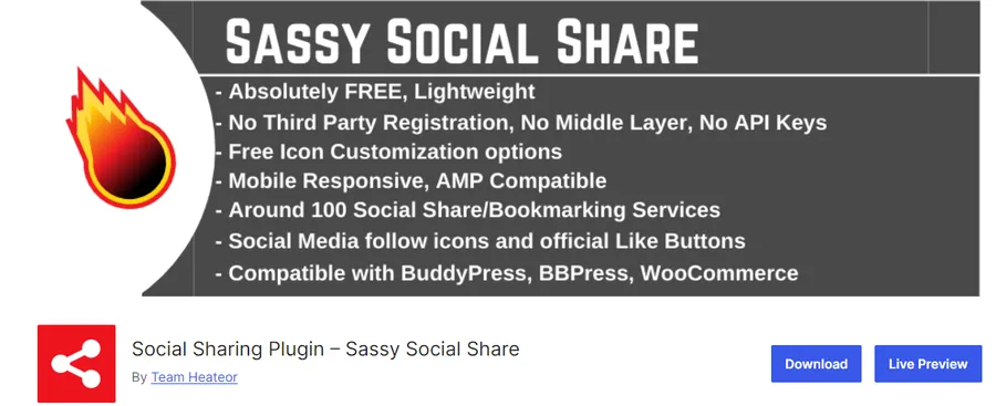 Social Sharing Plugin – Sassy Social Share