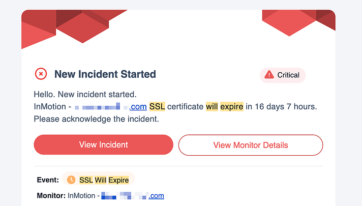 SSL Expiry Notice