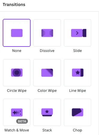 Canva Video Transitions