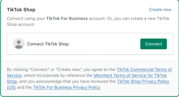 Connect TikTok Shop