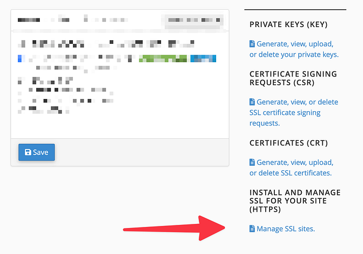 Manage SSL Sites