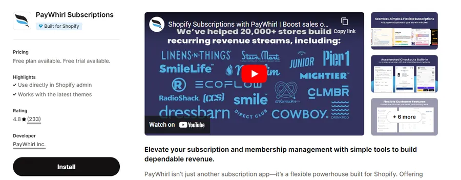 PayWhirl Subscriptions