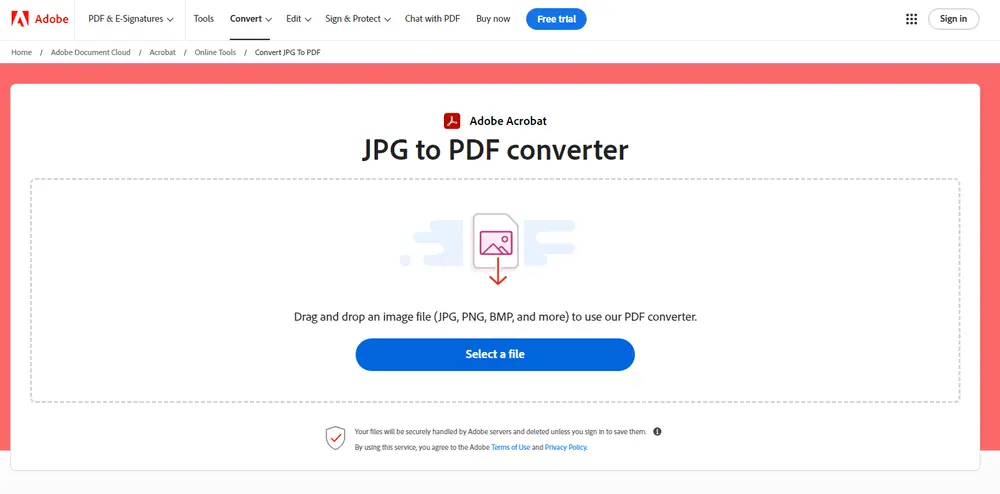 Adobe Acrobat JPG to PDF Converter