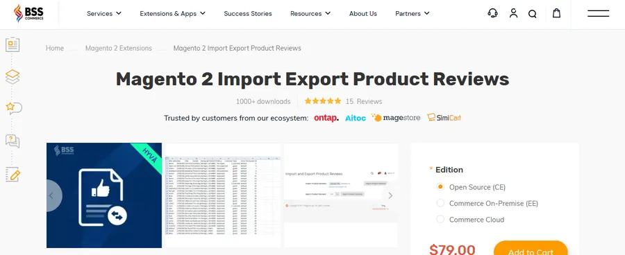 BSS Commerce Magento 2 Import Export Product Reviews Extension