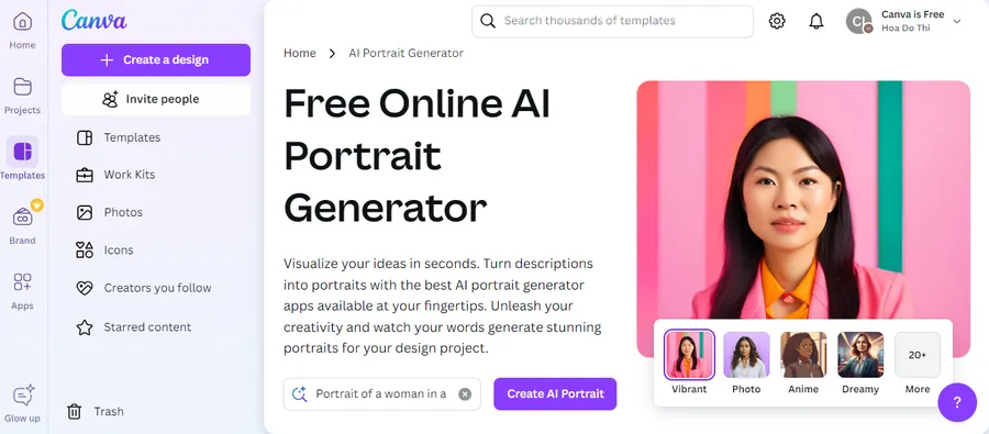 Free Online AI Portrait Generator