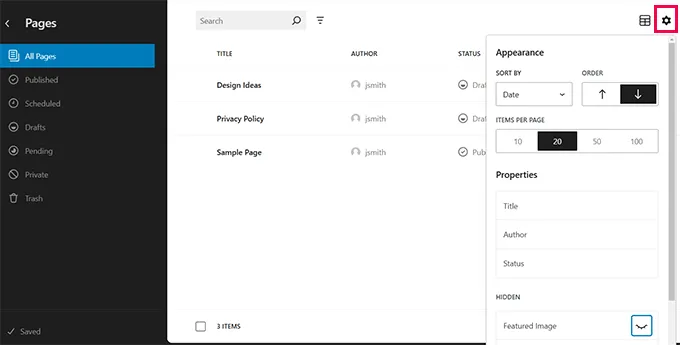 Dataviews Showhide Columns