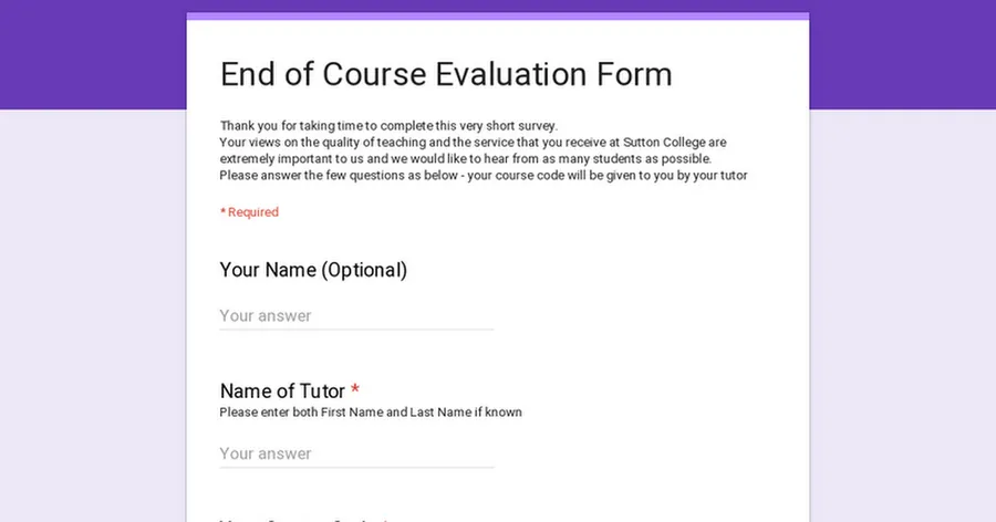 End-of-Course Evaluations