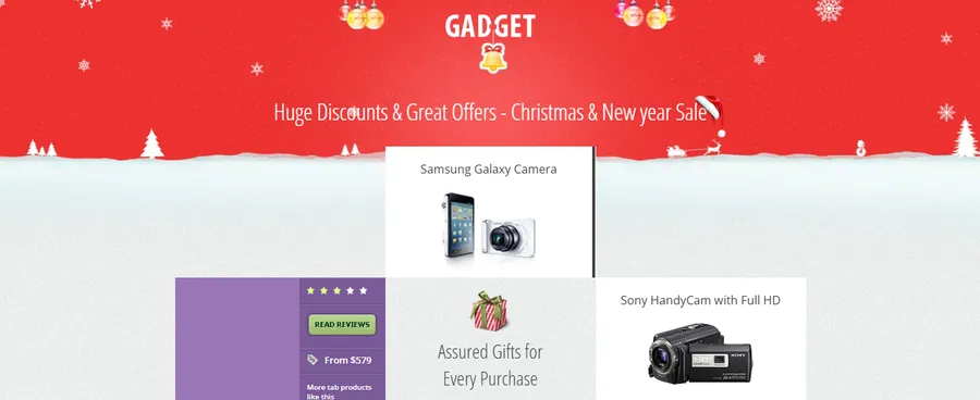 gadget christmas new year landing page