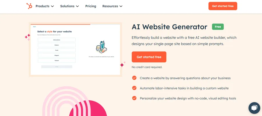 Hubspot AI Website Generator