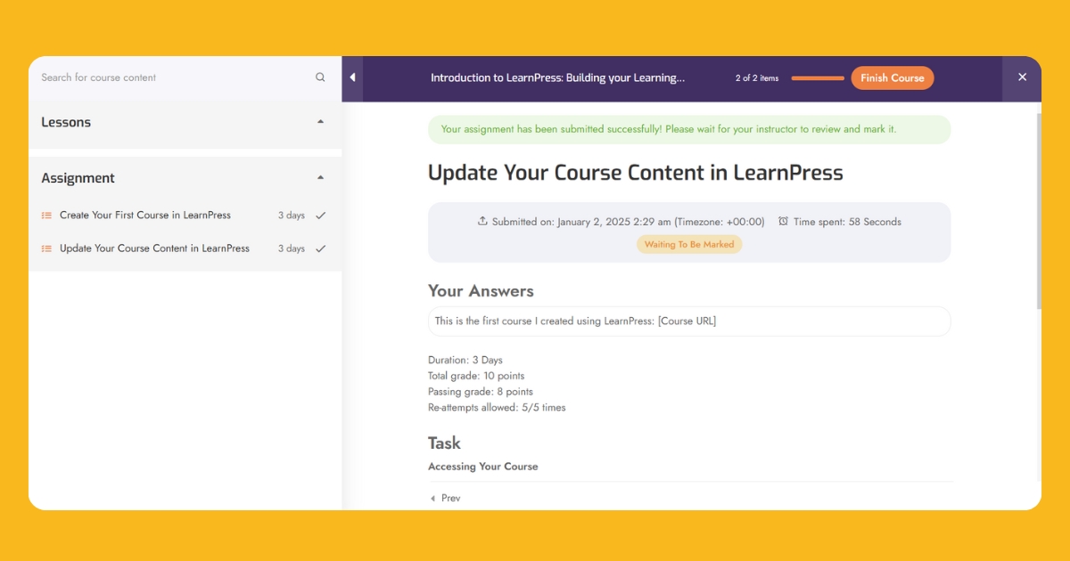 Optimized Assignment Add-on for Improved Learning and Grading