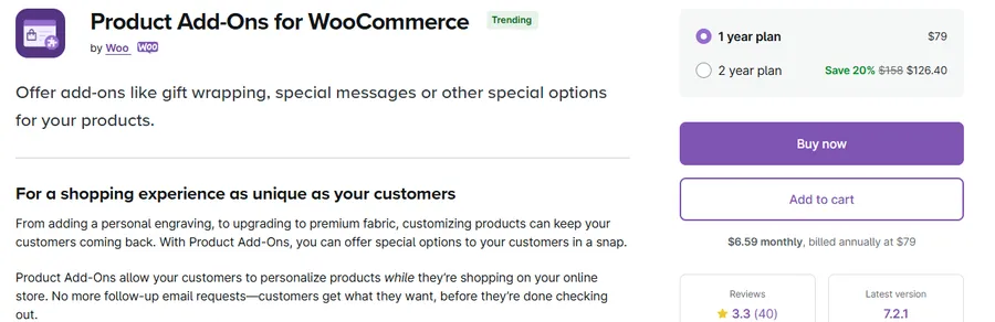 WooCommerce Product Add-ons