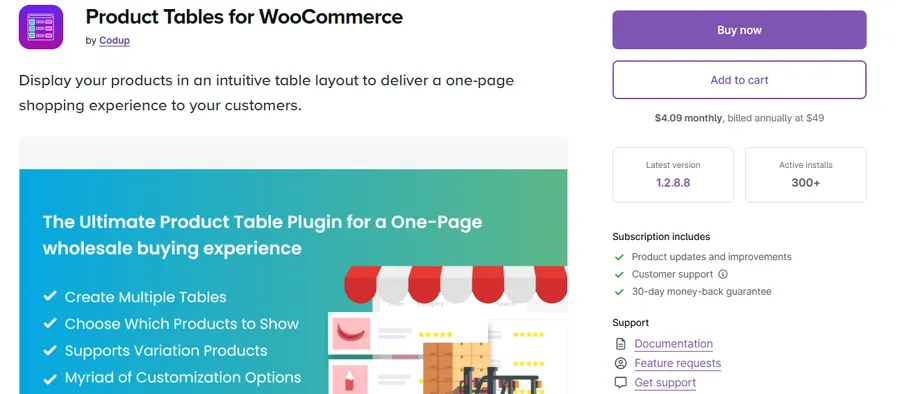 Product Tables for WooCommerce