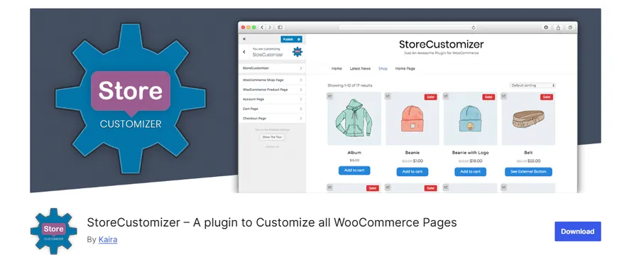 StoreCustomizer – A plugin to Customize all WooCommerce Pages