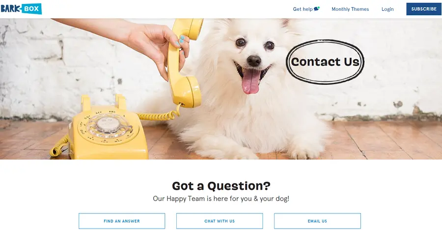 Barkbox Contact Page