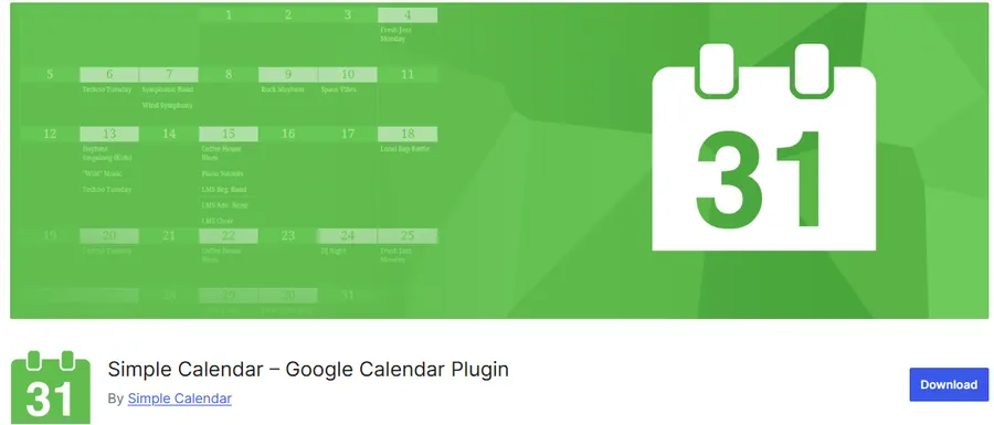 Simple Calendar – Google Calendar Plugin