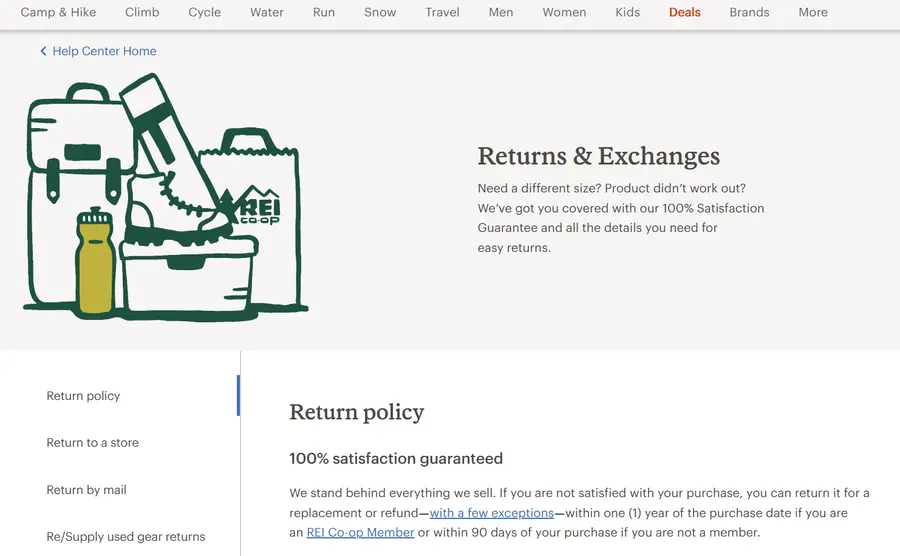 Return Policy Page