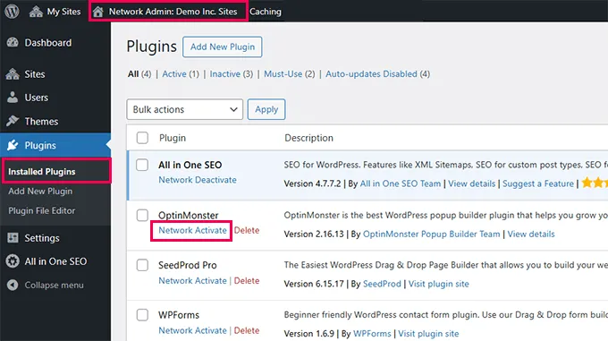 Network Activate Plugins