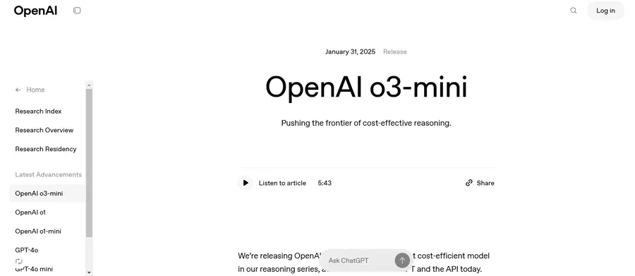 OpenAI o3-mini