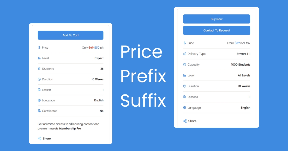 Price Prefix/Suffix