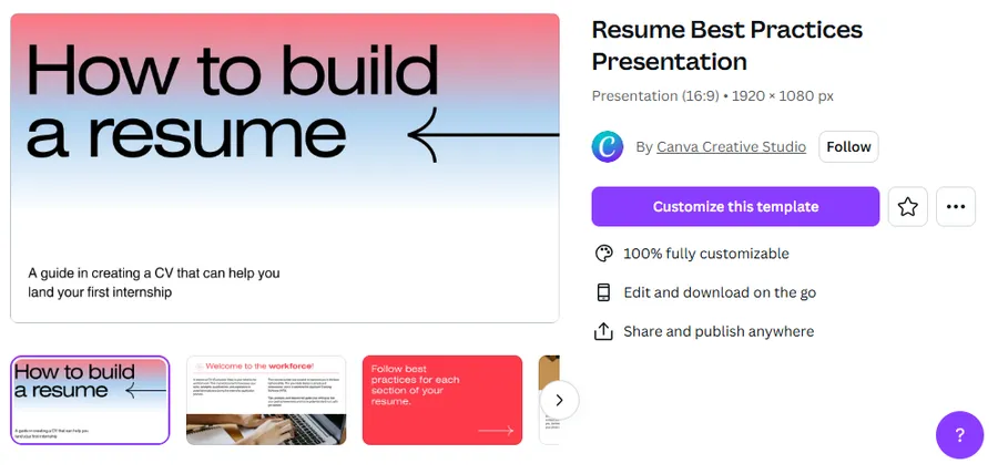 Resume Best Practices Presentation
