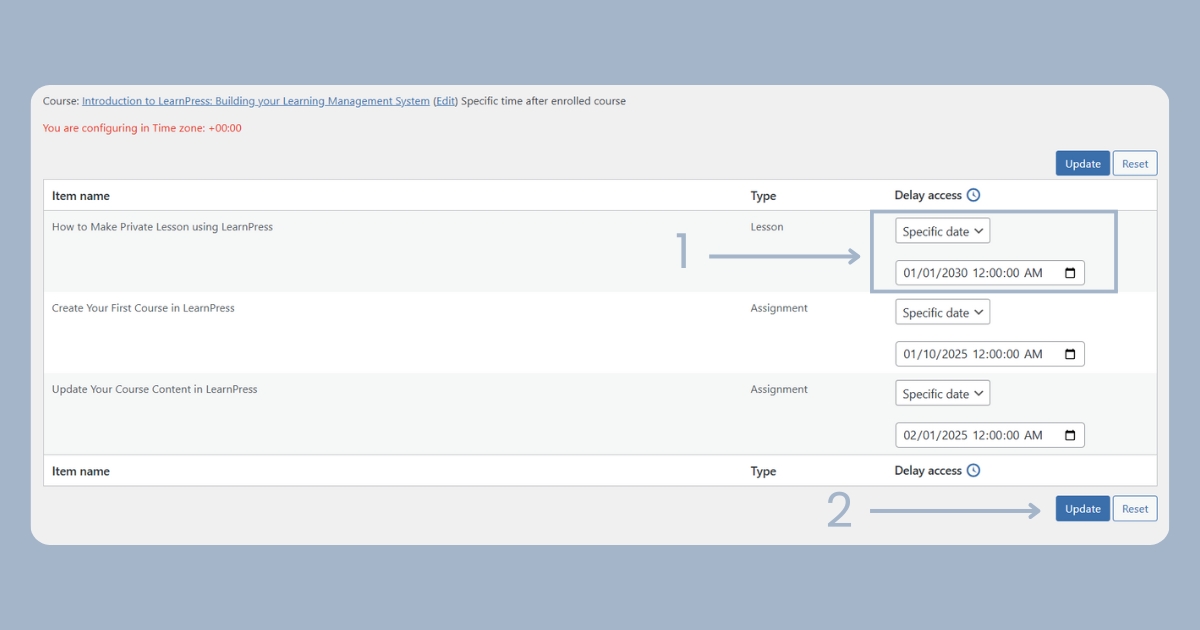 Choose Specific Date & Set a future date and time