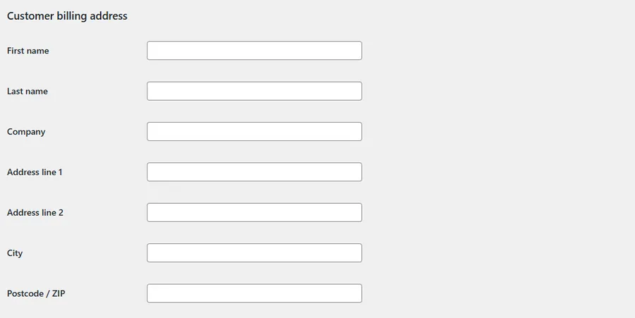 Customer Billing Address