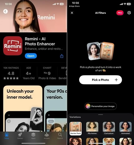 Top 7 AI Apps Every iPhone User Should Try 9 Remini AI
