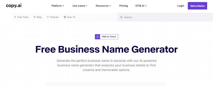 Top 7 Free AI Business Name Generators 12 Copy.ai