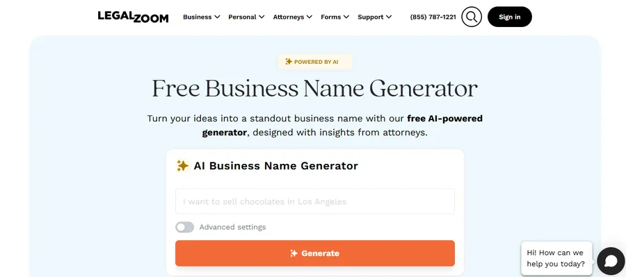 Top 7 Free AI Business Name Generators 14 LegalZoom
