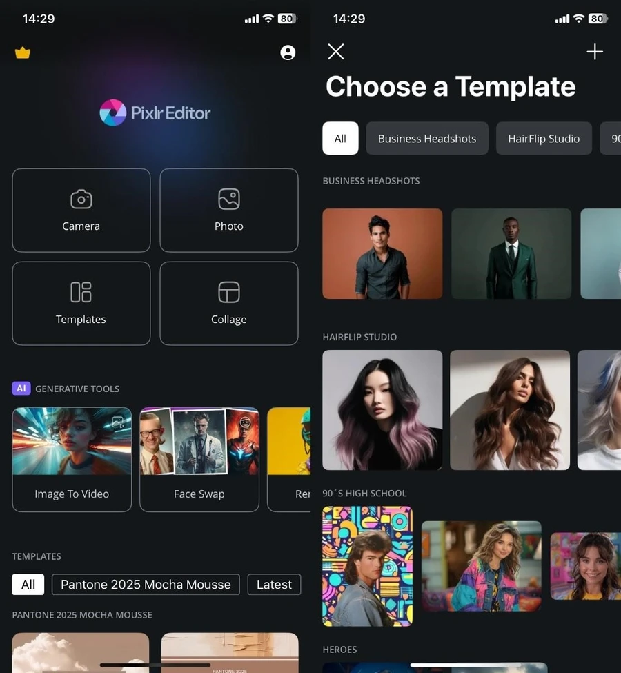 5 Graphic Design Apps like Canva for iPhone 5 Pixlr AI photo & video editor