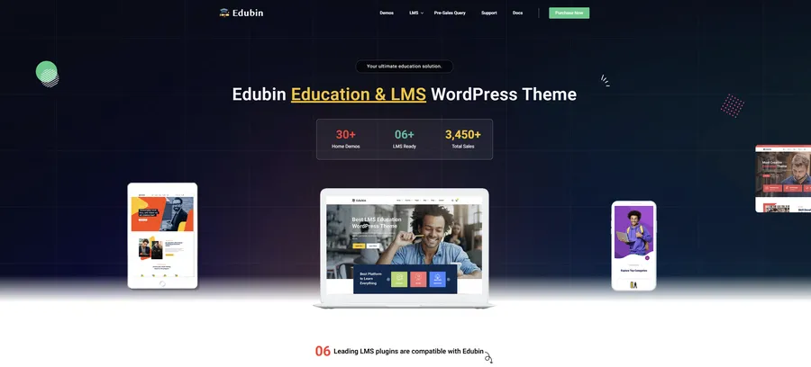 Best Education WordPress Theme for LearnPress: 12 Themes to Unlock eLearning Potential 19 Edubin