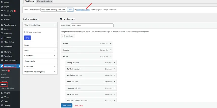 How To Create Menu In Eduma Theme: A Step-by-Step Guide 5 Create a Menu