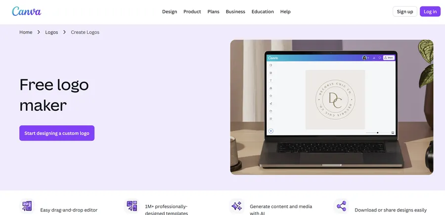 6 Best Free AI Logo Generator to Boost Your Branding 11 Canva Free logo maker
