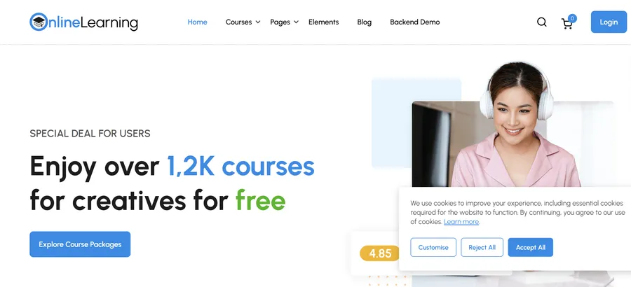 Cookie Consent Popup - Demo Online Learning 