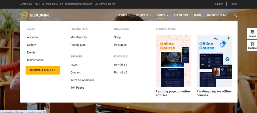 Pages Menu