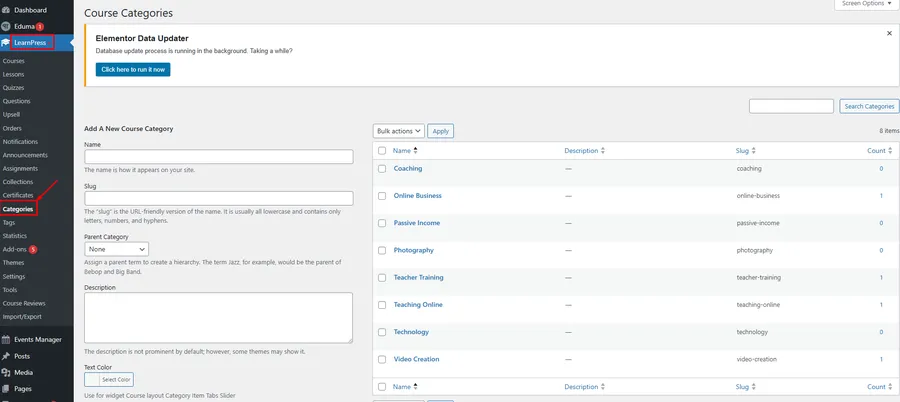 How to Create Courses Category in Eduma Theme: A Simple Guide 7 LearnPress Categories
