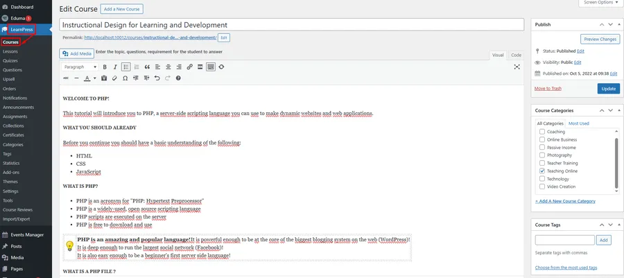 How to Create Courses Category in Eduma Theme: A Simple Guide 11 LearnPress Courses
