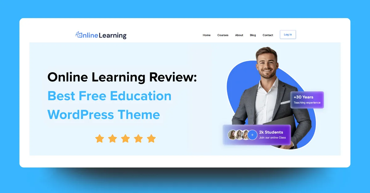 Online Learning: Best Free Education WordPress Theme (2026)