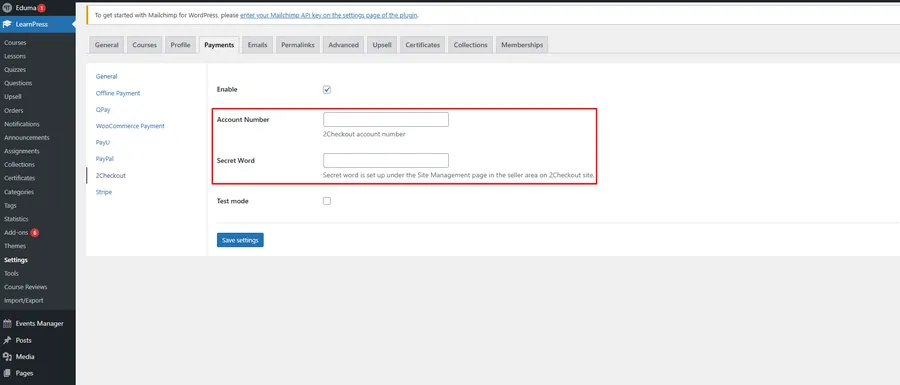 How to Use 2Checkout in Eduma: A Simple Guide 10 2Checkout Details
