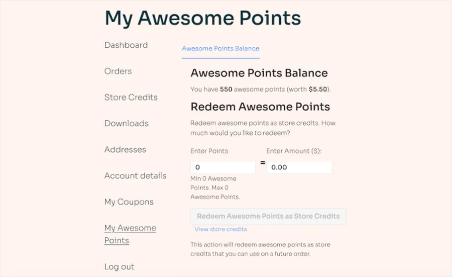 How to Setup a WooCommerce Rewards Program in Minutes 34 account myawesomepoints